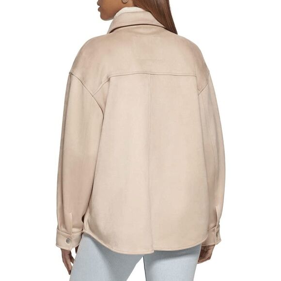 Levi's Women's Plus Size Faux Suede Shacket - Sand 2X - Picture 6 of 6